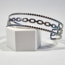 Brazalete plateado cadena central