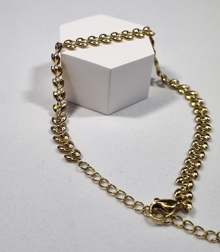Pulsera dorada de hojas